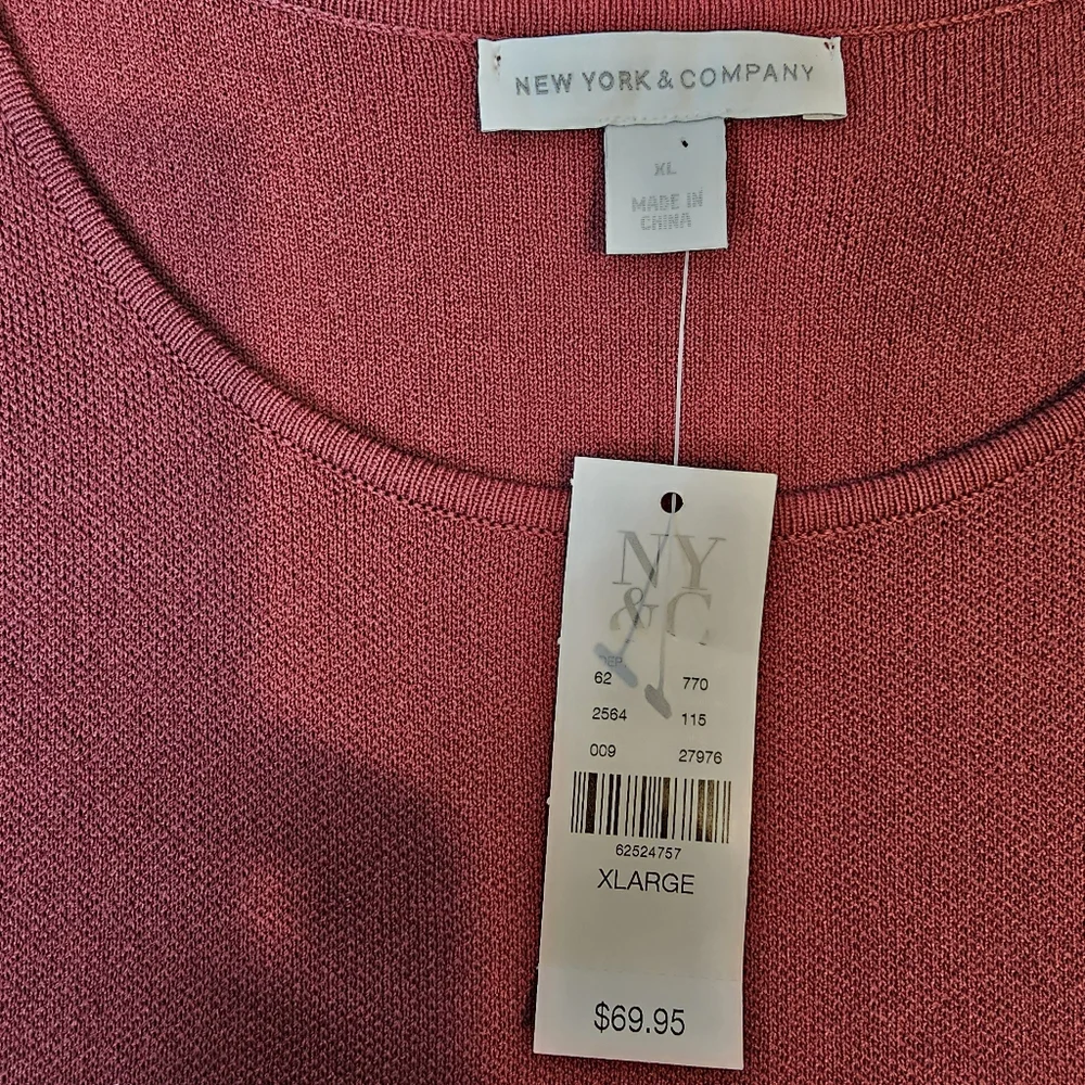 New York & Company Burgundy/Wine Sleeveless Knit Dress Size XL - Picture 3 of 5